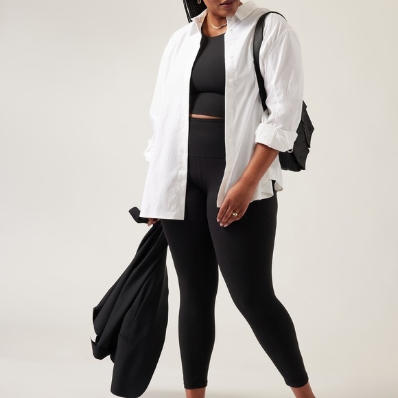 Athleta 882549-01 Women's Size LARGE White Oversized Button-Up Poplin Top Blouse - Picture 8 of 10